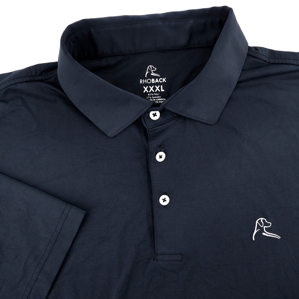 Rhoback Performance Short Sleeve Polo Shirt Black Short Sleeve Mens XXXL 3XL